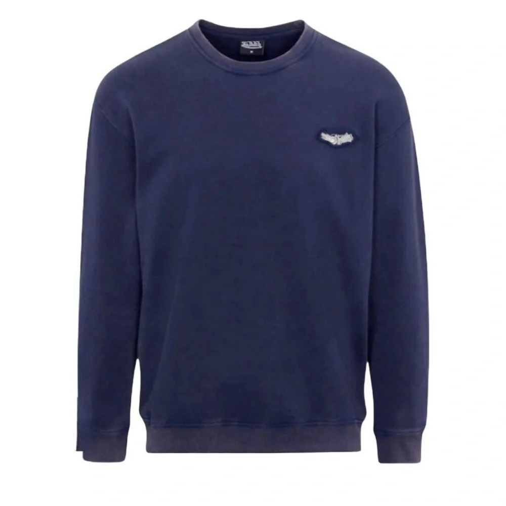 Von Dutch NWT Terry Crew Sweatshirt NAVY size MEDIUM - Picture 2 of 6